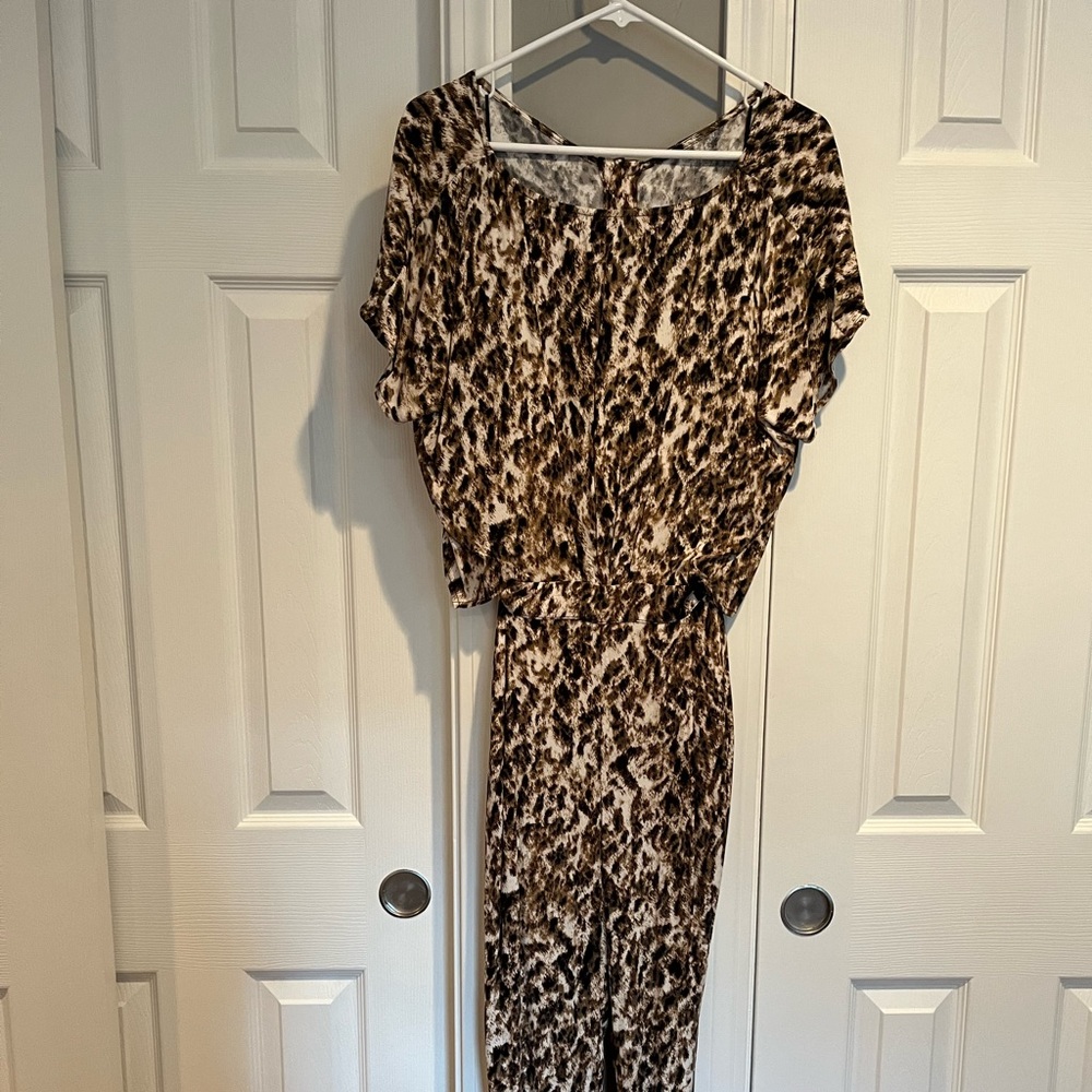 Leopard print lightweight jumpsuit